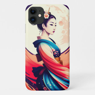 Capa Para iPhone 11 Passear À Lua - Japonês Geisha