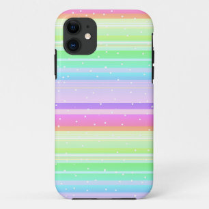 Capa Para iPhone 11 Pasta multicolorido branco listrado