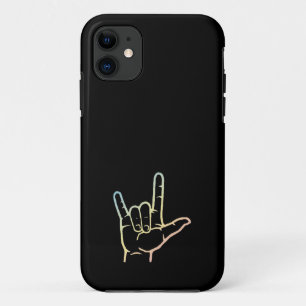 Capa Para iPhone 11 Pastel ASL Eu Amo Seu Caso Personalizado