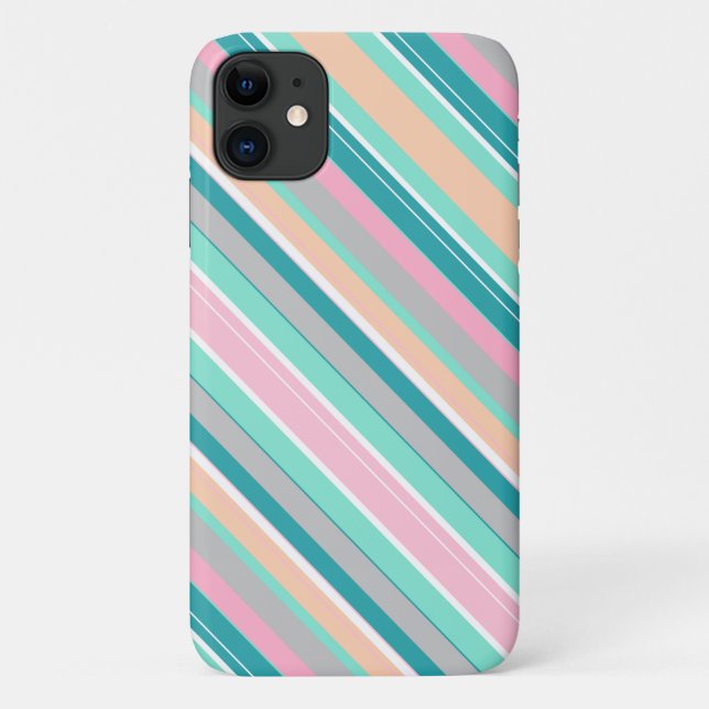 Capa Para iPhone 11 Pastel Positive Vibes Stripes iPhone 11 Caso (Verso)