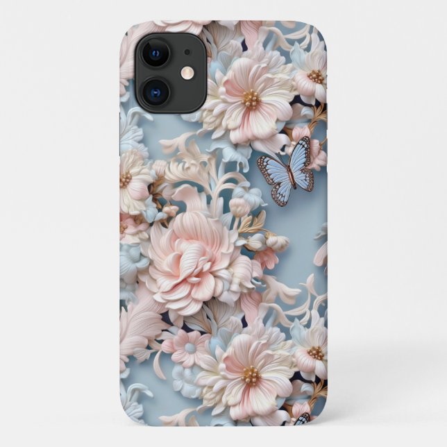 Capa Para iPhone 11 Pastel Rococo Floral (Verso)