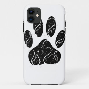 Capa Para iPhone 11 Pata Preta De Cachorro Impressa Com Farinhas Branc