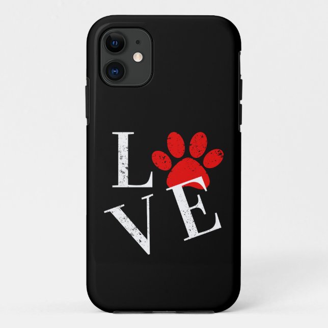 CAPA PARA iPhone 11 PATAS DE CÃO AMOR MODERNO  (Verso)