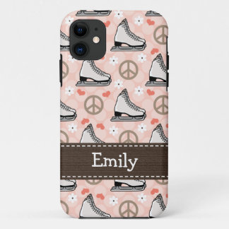 Capa Para iPhone 11 Patinagem no gelo do amor da paz