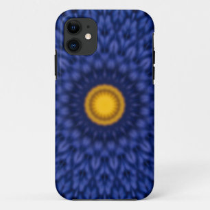 Capa Para iPhone 11 Pato em azul com caleidoscópio amarelo