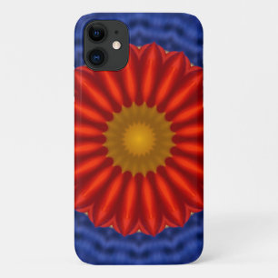 Capa Para iPhone 11 Pato em azul com caleidoscópio vermelho