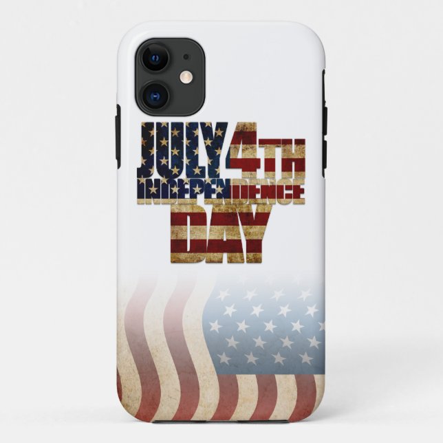 Capa Para iPhone 11 Patriótico Design de Bandeira de 4 de julho (Verso)
