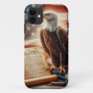 Capa Para iPhone 11 Patriotismo Americano da Águia Bald