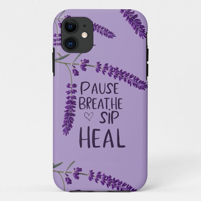 CAPA PARA iPhone 11 🌿 PAUSA. RESPIRE. SIP. CAIR. DESIGN (Verso)