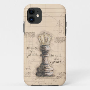 Capa Para iPhone 11 Pawn King / Queen, Old Fashiked Art Gift