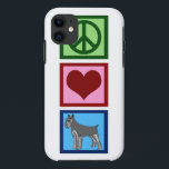 Capa Para iPhone 11 Peace Love Schnauzers<br><div class="desc">Um sinal de paz,  coração,  e um schnauzer.</div>
