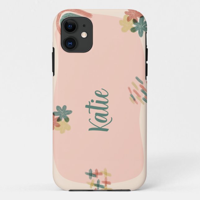 Capa Para iPhone 11 Peach e estética verde (Verso)