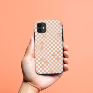 Capa Para iPhone 11 Peach Fuzz Cherry Gingham Patterno