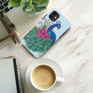 Capa Para iPhone 11 Peacock e Lotus