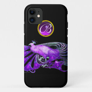 CAPA PARA iPhone 11 PEACOCK ELEGANTE NA ROLA, AMETIST MONOGRAMA