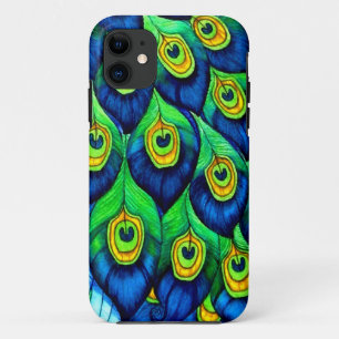 Capa Para iPhone 11 Peacock Feather Design