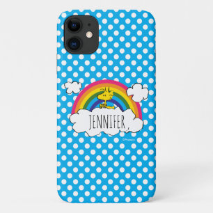 Capa Para iPhone 11 PEANUTS   Bolinhas arco-íris de madeira