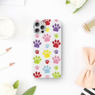 Capa Para iPhone 11 Peças Coloridas, Padrões De Pata, Patas De Cães, I
