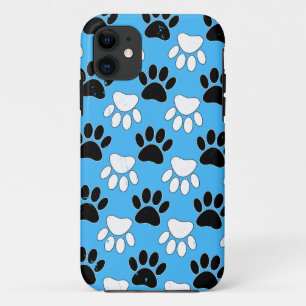 Capa Para iPhone 11 Peças Pretas E Brancas, Distintas, De Fundo Azul