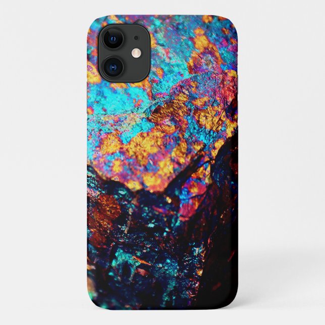 Capa Para iPhone 11 Pedra cristalina de chalcopite mineral (Verso)