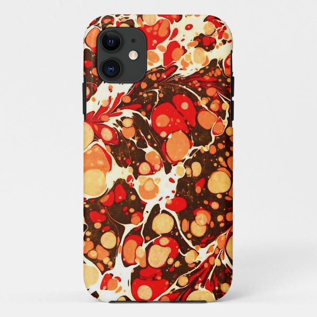 Capa Para iPhone 11 Pedras abstratas vermelhas marrons laranjas fofas (Verso)