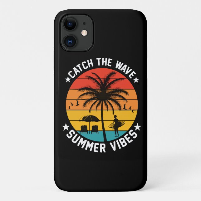 Capa Para iPhone 11 Pegue a Onda Vibrações de Verão (Verso)