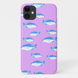 Capa Para iPhone 11 Peixe azul em lilás