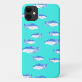 Capa Para iPhone 11 Peixe azul em turquesa