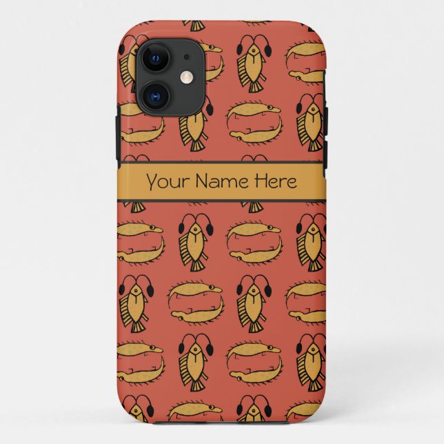 Capa Para iPhone 11 Peixe-Crocodilo Egípcio Tribal Personalizado Amare (Verso)