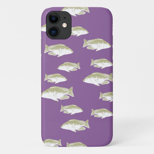 Capa Para iPhone 11 Peixe no roxo (Verso)