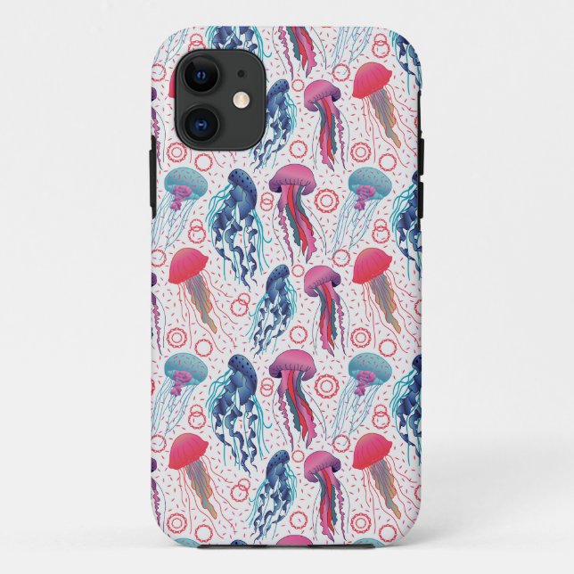 Capa Para iPhone 11 Peixes de gelatina coloridos (Verso)