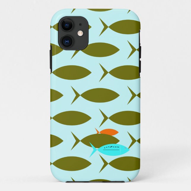 Capa Para iPhone 11 Peixes modernos (Verso)