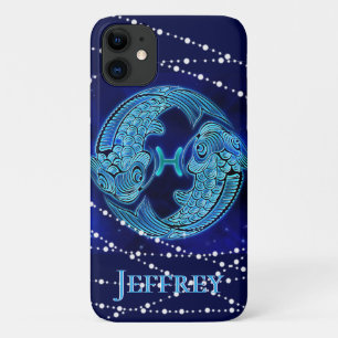 Capa Para iPhone 11 Peixes no azul escuro II