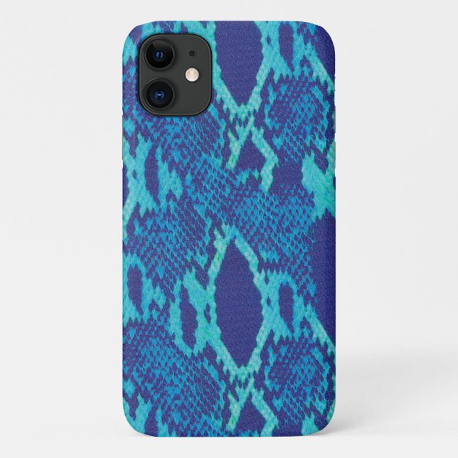 Capa Para iPhone 11 Pele cobra no Design azul (Verso)