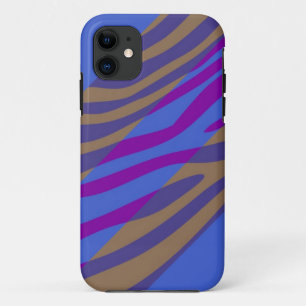 Capa Para iPhone 11 Pele de Estampa Animal Zebra Padrão Colorido Retro