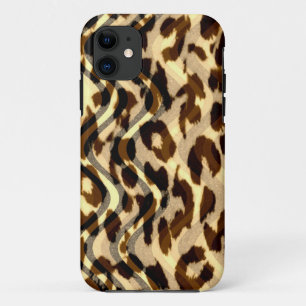 Capa Para iPhone 11 Pele de pele de couro impressa em animais vivos