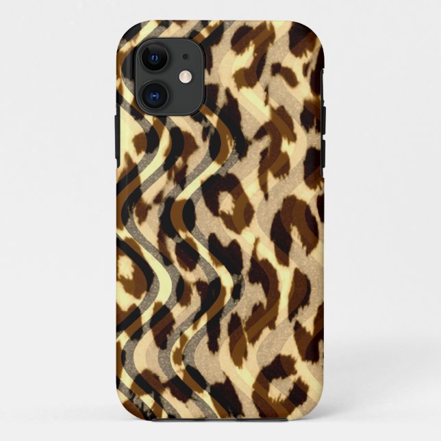 Capa Para iPhone 11 Pele de pele de couro impressa em animais vivos (Verso)