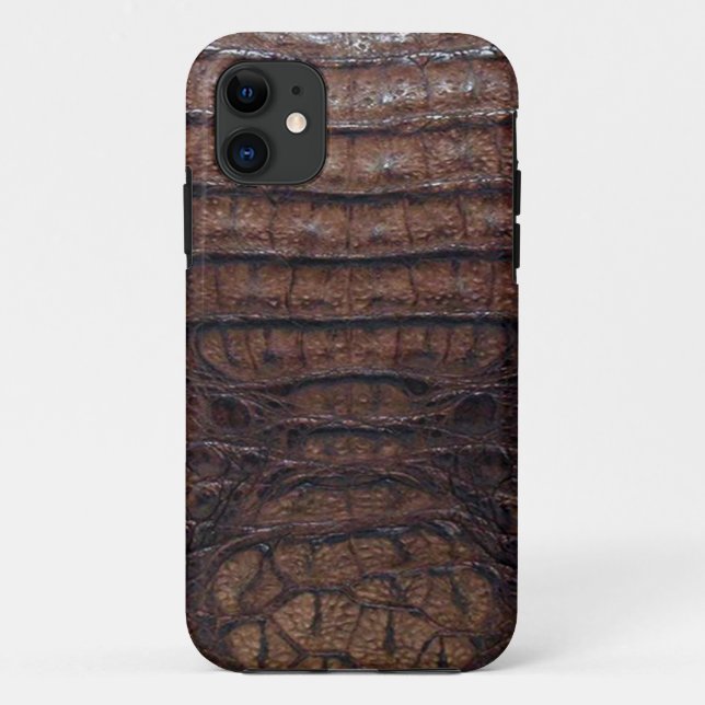 Capa Para iPhone 11 Pele do jacaré de Brown (Verso)