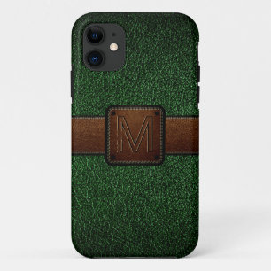 Capa Para iPhone 11 Pele verde-escura, marca castanha