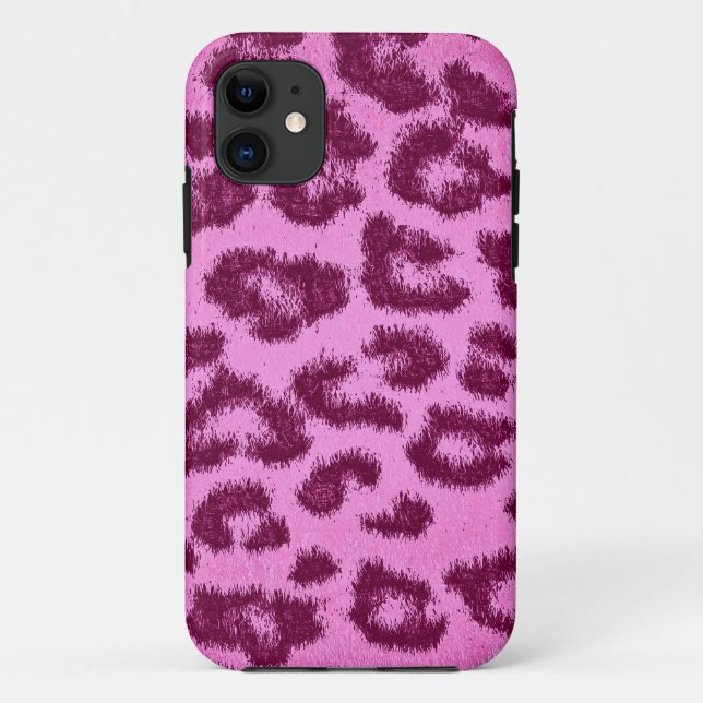 Capa Para iPhone 11 Peles com pele de Leopardo rosa (Verso)