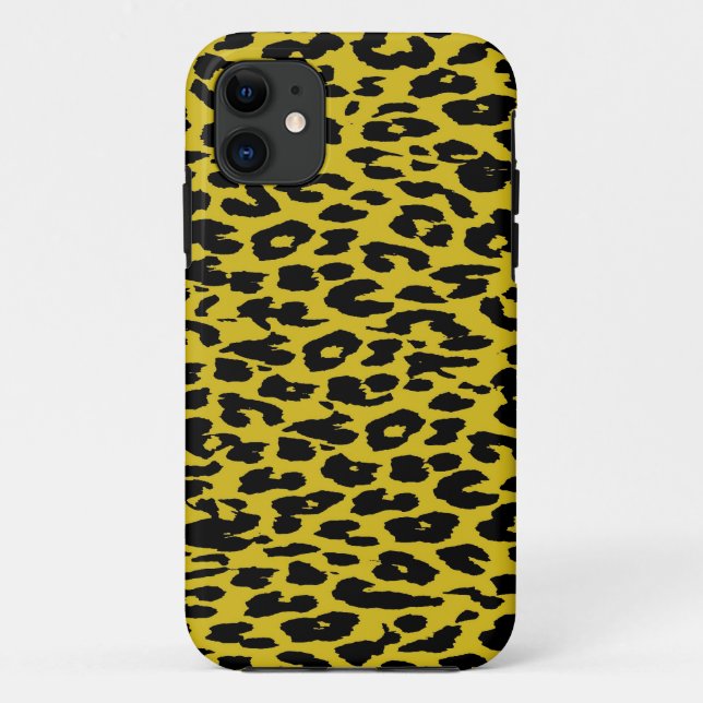 Capa Para iPhone 11 Peles com Pele Retro Leopard (Verso)