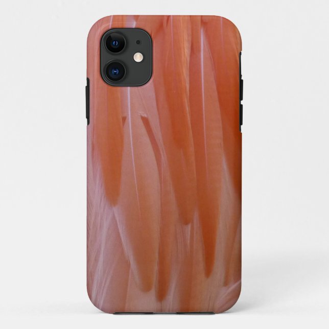 Capa Para iPhone 11 Penas de Flamingo em Tons de Rosa (Verso)