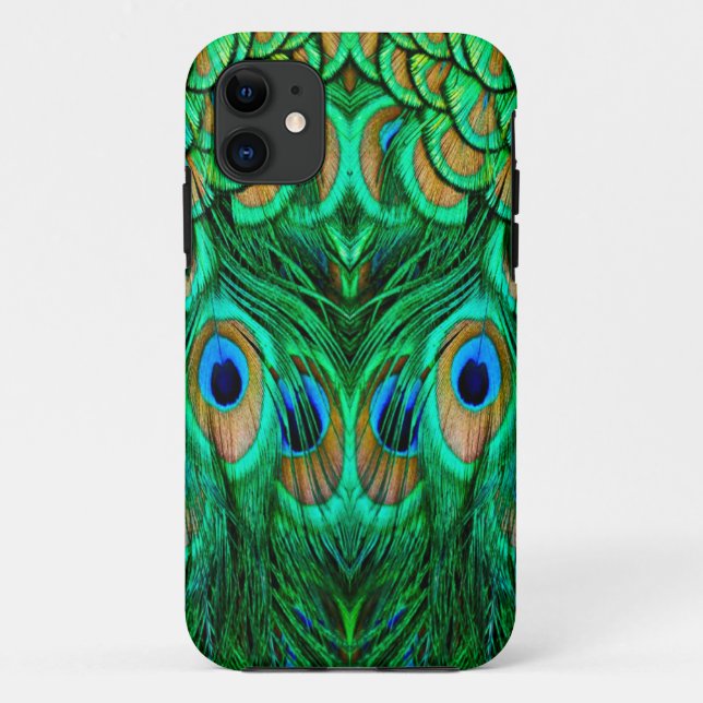 Capa Para iPhone 11 Penas de Pavão Gloriosas (Verso)