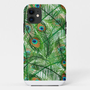 Capa Para iPhone 11 Penas de peacock