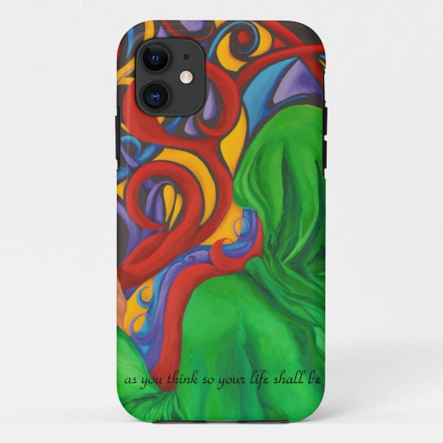Capa Para iPhone 11 Pensamentos criam - arte original (Verso)