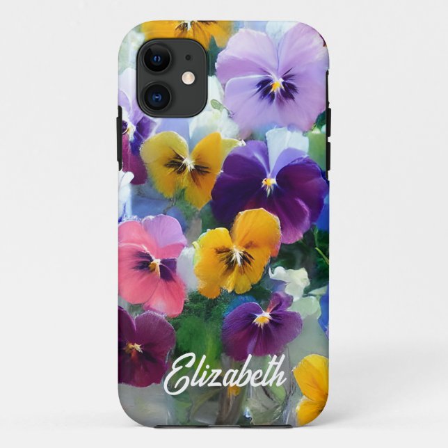 Capa Para iPhone 11 Penseiras Coloridas  (Verso)