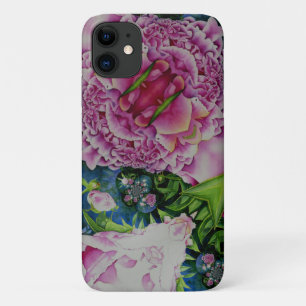 Capa Para iPhone 11 Peônias rosa psíquicas abstrato
