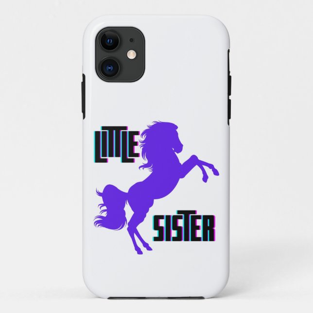 Capa Para iPhone 11 Pequena Irmã Púrpura Pony (Verso)