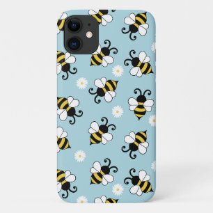 Capa Para iPhone 11 Pequenas abelhas e flores margaridas