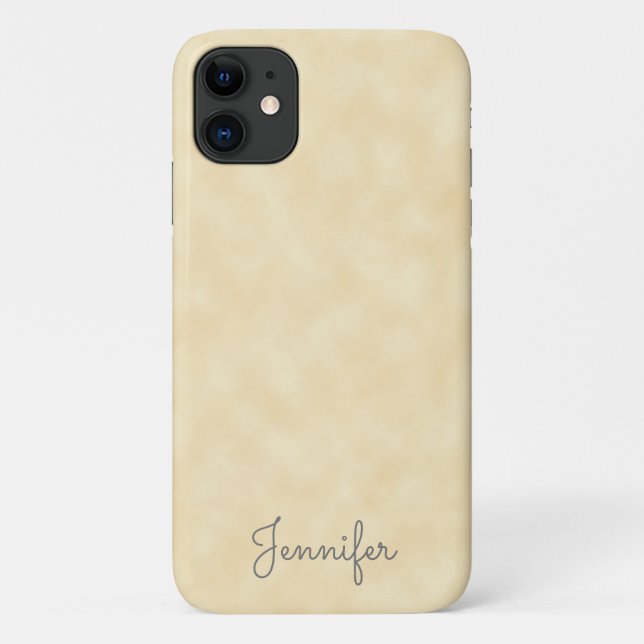 Capa Para iPhone 11 Pergaminho Antiquado Personalizado Elegante (Verso)